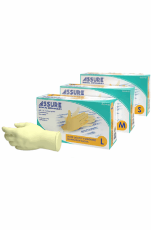 Assure Latex Lightly Powdered Gloves Gp 600x600