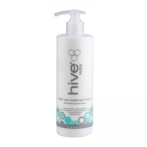 Hive After Wax Treatment Lotion. Designed to effectively cool and soothe skin after waxing. Contains Tea Tree oil - antiseptic qualities and jojoba oil.