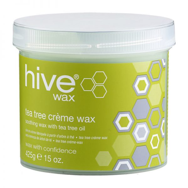 Hive Tea Tree Crème Wax. Low operating temperature. For normal or problem skin and fine/normal hair. With Tea Tree Oil - antiseptic and soothing qualities.