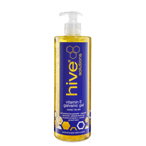 Hive Vitamin E Galvanic Gel. For dry skin types. For both positive (+) and negative (-) settings during facial galvanic. Deep Moisturisation.