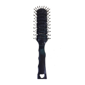 9-Row Vent Brush (Black). Have wider spaced teeth. In combination with a hairdryer, it dries hair quickly compared to other types of brushes. Great styling tool.