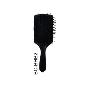 Black Paddle Brush. Soft pad reduces pain and the wide bristles reduce damage. Detangling & smoothing. Ideal for long, thick or straight hair.