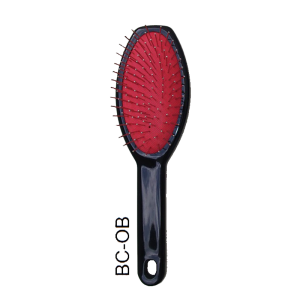 Wooden Bristles Oval Brush. Red. Length: 20.5cm. Width: 7cm.