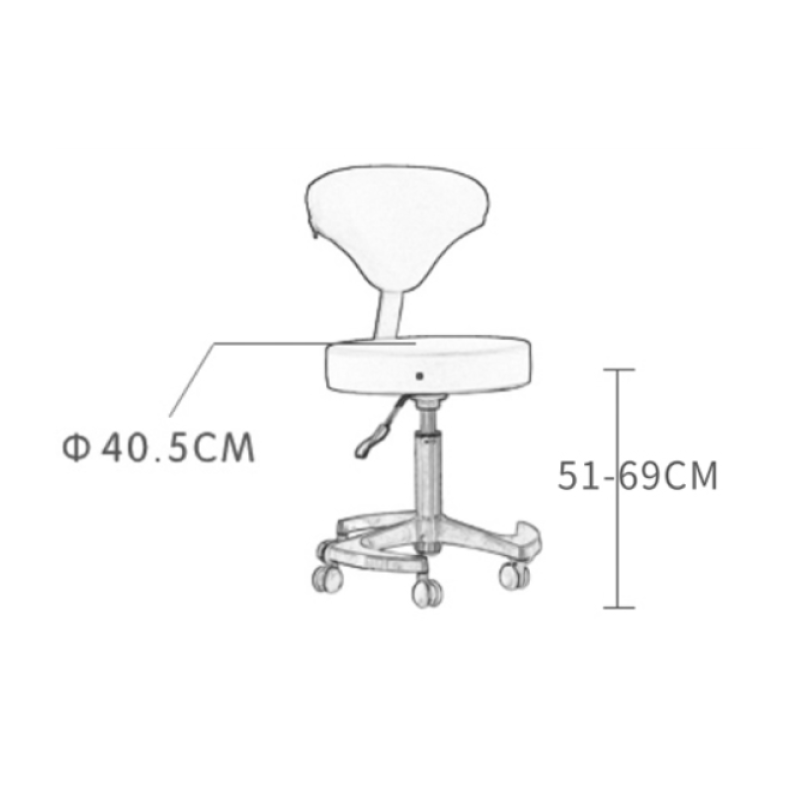 136GSP Beautician Stool Dimensions